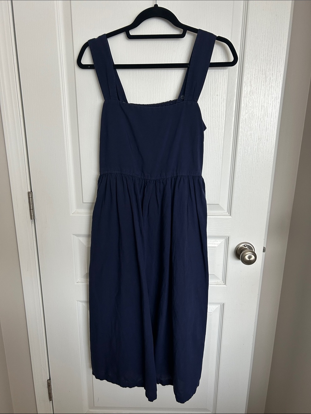 Uniqlo Navy Blue Midi-Pinafore Dress
